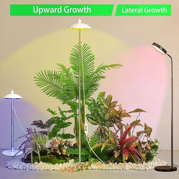 LED Floor Grow Lights for Indoor Plants, Corner Stand Full Spectrum Plant Growing Lamp, 10 Dimmable Levels Auto 3/6/9/12H Timer Grow Light, Height Adjustable for Large Tall Plants (Have Base)