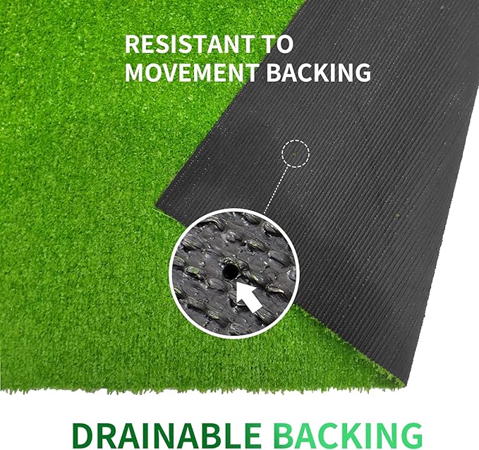 Artificial Grass Rug 4x5ft Synthetic Grass Mat Turf Lawn with Drainage Holes for Dog Potty Training Fake Grass Patch Turf Carpet Indoor Outdoor Garden Landscape Decoration