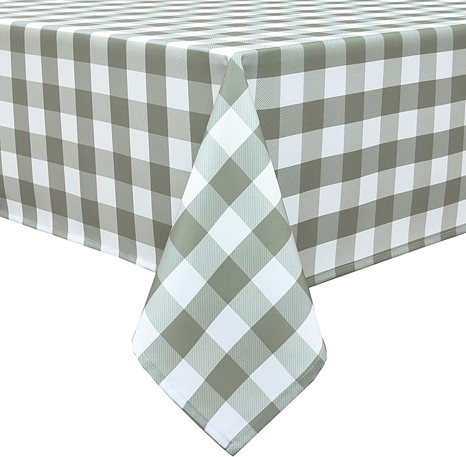 Classic Gingham Buffalo Tablecloth Fabric - Oblong 58x144 Inch Water Proof Checkered Table Cloth for Indoor Outdoor - Table Cover for Birthday, Picnics, BBQs, and Parties