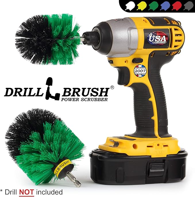 Drill Powered Kitchen Cleaning Supplies - Kitchen Scrubbing Accessories - Drill Brush Household Cleaner - Oven Cleaning Tool - Stovetop Scrubber Brushes - Kitchen Sink Scrub Brush - Frying Pan Brush