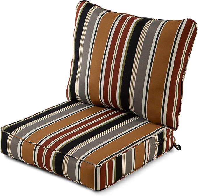 Greendale Home Fashions 2-Piece Outdoor Deep Seat Cushion Set, Espresso