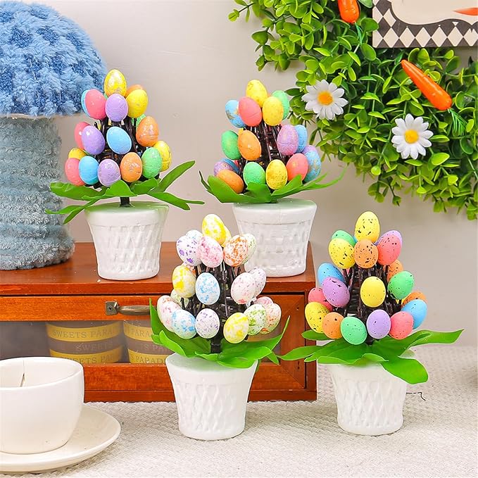 Sturdy Easters Eggs Potted Decoration Stylish Easters Eggs Vase Accent Display Decoration for Seasonal Home Styling Festival Atmosphere