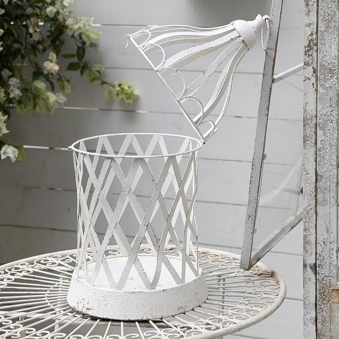 Rustic Metal Planter Holder Vintage Iron Birdcage Flower Planter Farmhouse Metal Climbing Vine Stand Antique Candle Holder Decoration for Garden Patio Balcony Outdoor Indoor Decor (style#6)