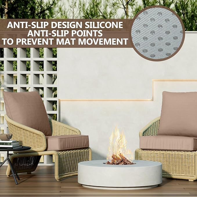 24" x 24" x 6" Outdoor Deep Seat Cushions - Waterproof & Fade Resistant Patio Furniture Replacement Cushions, Non-Slip Outdoor Cushions Fit Loveseats, Couches, Chairs, and Sofas