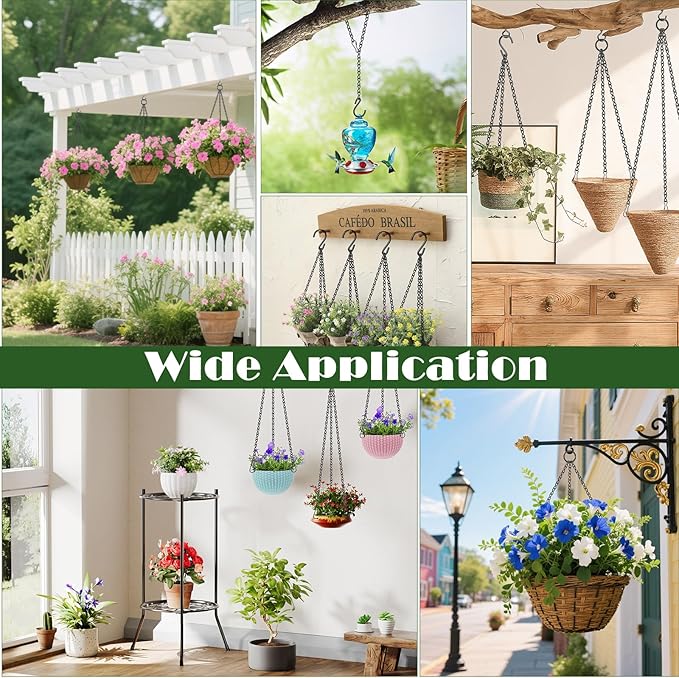 236 Inch Hanging Basket Chain,Decorative DIY Metal Black Hanging Chain for Photo,Bird Feeder,Wind Chimes，Planters Baskets