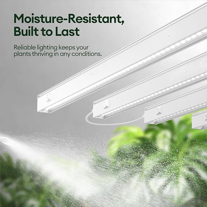 Grow Lights for Indoor Plants 2FT, Sun-Like Full Spectrum 5000K Grow Light, 60W(4 x 15W), T5 LED Grow Light Strips for Indoor Plants and Flowers, High PPFD, Linkable, White, 4-Pack