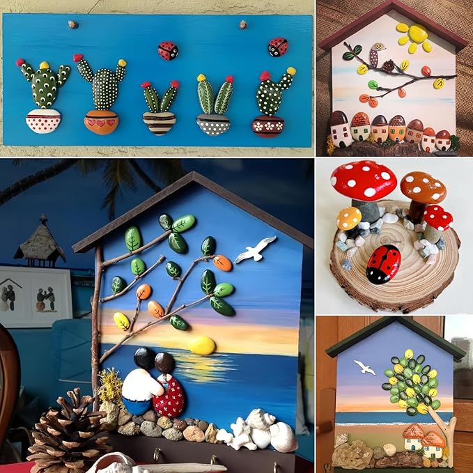 CYLHCM 100PCS Tiny Painting Rocks,DIY Pebble for Painting Detail-Painting Smooth Surface Stones,Arts,Crafts, Garden,0.6 to 1.0 inches,Hand Picked Rocks for Painting