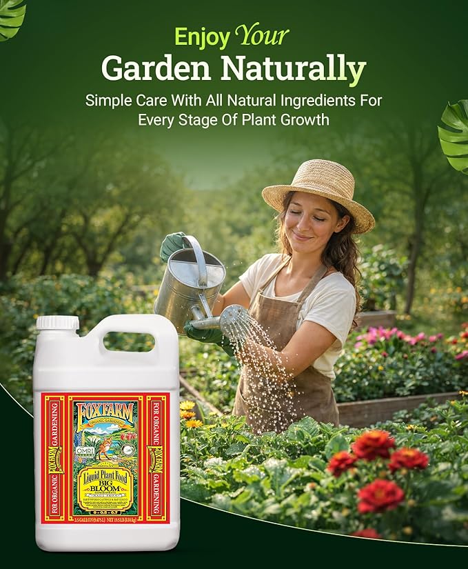 FoxFarm - Big Bloom Plant Food, Liquid Fertilizer Concentrate for Flowers, Fruits, and Vegetables, All Purpose Plant Fertilizer for Indoor & Outdoor Potted Plants, NPK 0-0.5-0.7 (2.5 Gallon)