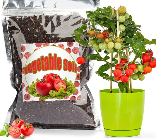 Organic Vegetable Soil Mix 4qt, Indoor Plants Potting Mix for All Potted Vegetable Like Tomatoes Lettuce Bell Peppers, Grow Healthy houseplants Indoors