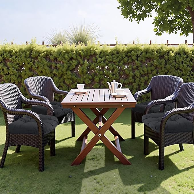 MTMR Water-Repellent Outdoor Chair Cushions Set of 2, 19”X19” Patio Chair Cushions with High Elasticity PP Cotton, No Fading Tufted Patio Seat Cushion for Outdoor Furniture, Thick Patio Cushions