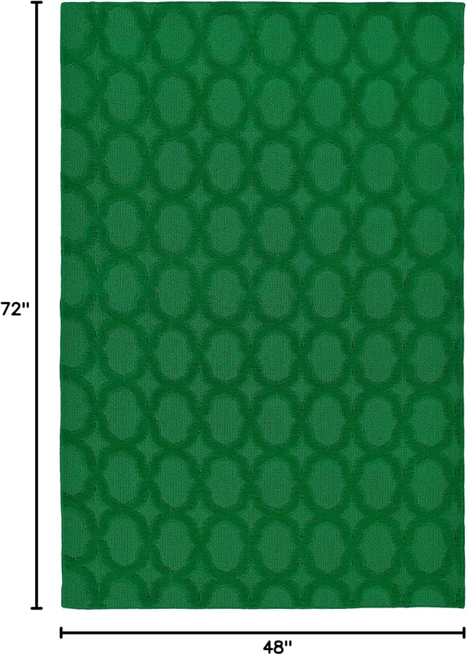 Garland Rug Garden Trellis 4 ft. x 6 ft. Indoor/Outdoor Area Rug Outdoor Waterproof Rug for Patio, Camping Rugs, RV, Porch, Deck, Camper, Balcony, Backyard for High-Traffic Areas, Green