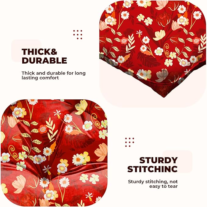 Wicker Chair Cushions, Waterproof Outdoor Loveseat Cushions for Patio Furniture, Tufted Wicker Furniture Cushions, 1 Loveseat and 2 U-Shaped Cushions (Black Floral)