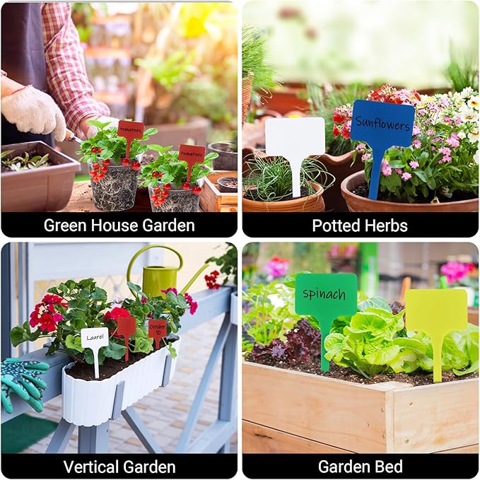 Greaner Multicolor Garden Plant Markers, 6 Inch Plant Markers and Labels for Outdoor Garden, Waterproof, Plant Label Stakes (50 PCS, 5.5x15cm)