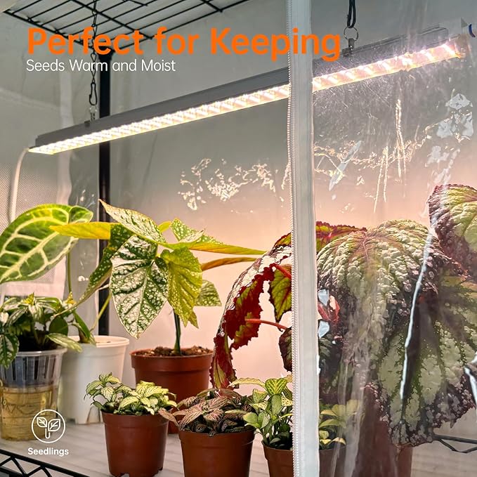 Bstrip Indoor Greenhouse with Grow Light, Indoor Greenhouse Cabinet with 3 Pack Full Spectrum Plant Lights, 3 Color Modes, Grow Tent Kit for Indoor Plant, Seed Starting, Seed Tray, 35.4"x13.8"x59"