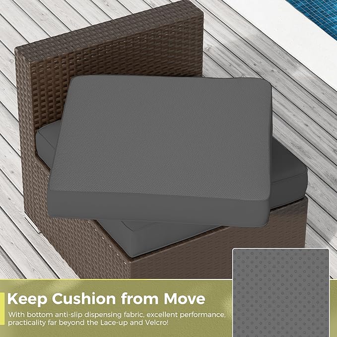 Oakcloud Oakmont Outdoor Replacement Cushions for Patio Furniture,Water-Resistant Cushion for Patio Conversation Set,9-Piece Cushions for 4-seat Outdoor Sectional Sofa(Dark Grey)