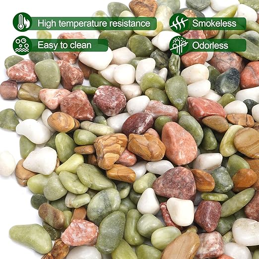 5 lb Pebbles for Indoor Plants, 3/8 Inch Decorative Rocks for Potted Plants, Natural Polished Pebbles for Vases, Succulent, Planters, Landscaping Drainage and Outdoor Gardening