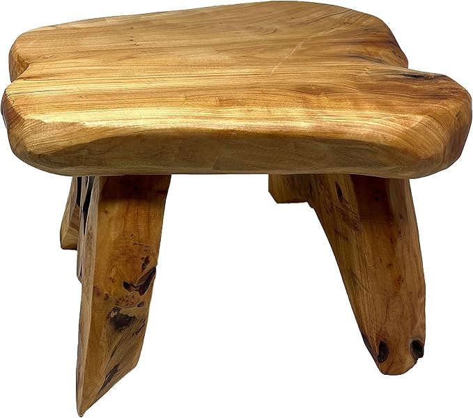 THY COLLECTIBLES Natural Tree Stump Stool Live Edge Cedar Wood Plant Stand, Stool, Garden Bench, Side Table L13 x W11 x H9.5