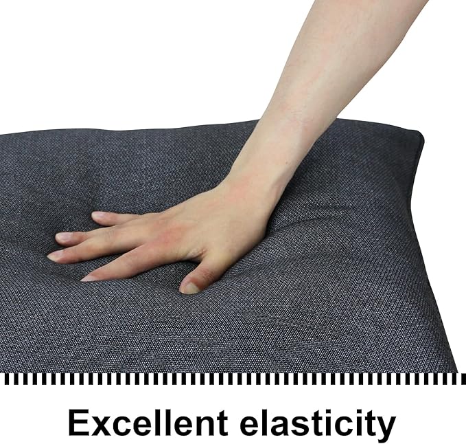 Outdoor Loveseat Cushion Set 44'' x 24'', Outdoor Cushions for Patio Furniture with Fastness Cover, Water Repellent Outdoor Seat Cushion and Couch Back Cushions for Bench, and Swing (Black Grey )