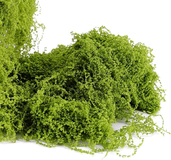 Fake Moss for Potted Plants Indoor, 7OZ Green Moss for Crafts - Realistic Faux Grass Decor for DIY, Terrariums, Fairy Gardens & Table Centerpieces Home Decor (Light Green)