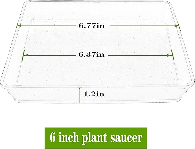 5 Pack Square Plant Saucer, Plastic Plant Water Dray Tray 6 Inch, Heavy Plant Trays for Pots, Planters for for Pots Base Indoors and Outdoors Plants.(6 inch, Terracotta