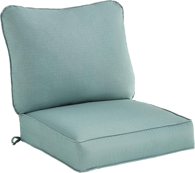 Greendale Home Fashions Outdoor 2-Piece Deep Seat Cushion Set, Seafoam