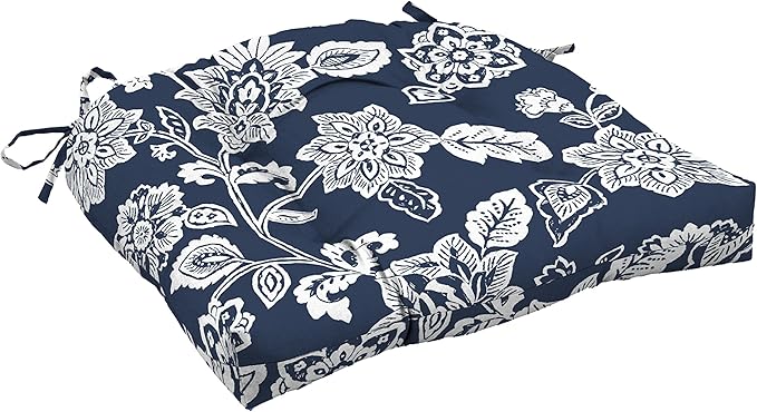 Arden Indoor/Outdoor Rocking Chair Or Wicker Chair Cushion, 20 x 18, Water Repellent, Rain Proof, Fade Resistant Cushion for Rocking Or Rounded Back Chair Sapphire Blue Ashland Jacobean