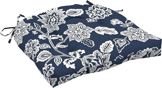 Arden Indoor/Outdoor Rocking Chair Or Wicker Chair Cushion, 20 x 18, Water Repellent, Rain Proof, Fade Resistant Cushion for Rocking Or Rounded Back Chair Sapphire Blue Ashland Jacobean