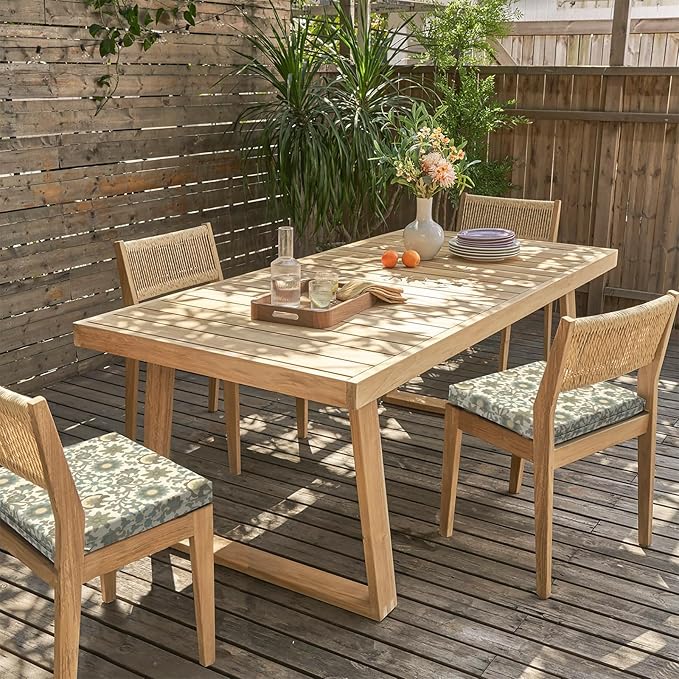 LVTXIII Outdoor Chair Cushions 18.5"x16"x2" Pack of 4, Water-Repellent Square Corner Memory Foam Seat Cushions with Ties for Garden Patio Furniture, Floral Symphony‌