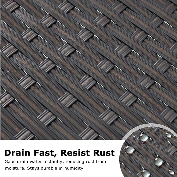 46” Black Rattan Bench with Metal X-Legs Set of 2, Wicker Frame Patio Bench for Hallway, All Weather Outdoor Bench for Garden, Backyard, Porch