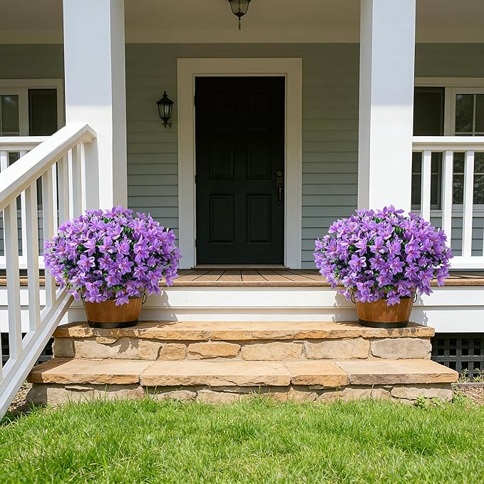 INSPRING Artificial Flowers for Outdoors Spring Summer Decorations, 3 Bundles Fake Azalea Flower Faux Outdoor Plants UV Resistant Realistic Silk Flowers for Outside Planter Patio Garden Walkways Home