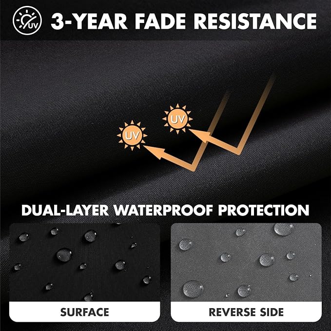 MIULEE Black Outdoor Seat Cushion 24x24 Inch Waterproof & 3 Year Fade Resistant Deep Seat and Back Cushion for Patio Furniture Chair Sofa Couch with Handle and Adjustable Straps