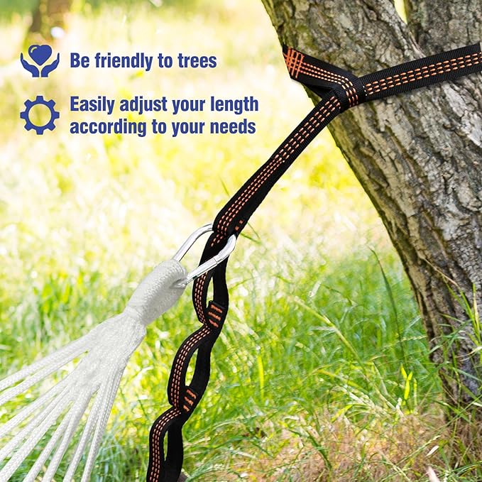 Anyoo Breathable Fabric Hammock with Spreader Bar - Portable Up to 450lbs for Garden, Outdoor/Indoor Patio, Backyard