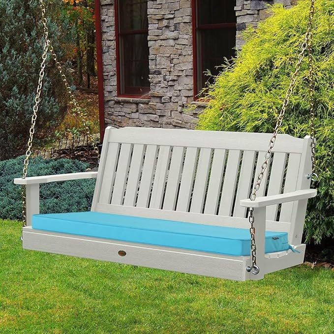 Outdoor Bench Cushions 45 x 18 Inch Thick Waterproof Porch Swing Cushions with Tie Patio Furniture Chair Cushion Bench Pad Color Fastness Backyard Seat Pads Teal