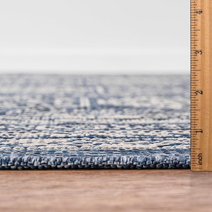 Keen Home Design Terrace Outdoor Throw Rug - 36"x60" Washable Indoor/Outdoor Rug for Patio, Kitchen, Balcony, Beach, Garden, Deck and Porch, Size: 3' x 5', Trend Navy