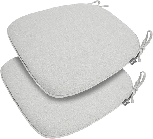 FUNHOME Outdoor Chair Cushions Set of 2,Patio Seat Cushion 17"x16"x2",U-Shaped Dining Chair Cushion 17 by 16 Inch,Water Resistant,Fade-Resistant Chair Pads for Kitchen Garden Furniture(Cloud Gray)