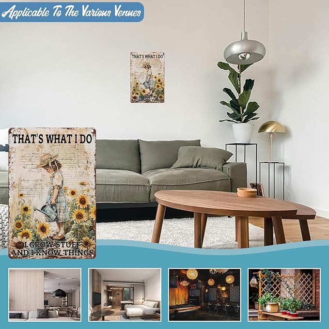 Garden Metal Sign Gardening Sign Inspirational Quotes Vintage Metal Tin Sign Wall Art Decor For Home Backyard Garden Club Flower Shop Decor 8 x 12 Inch