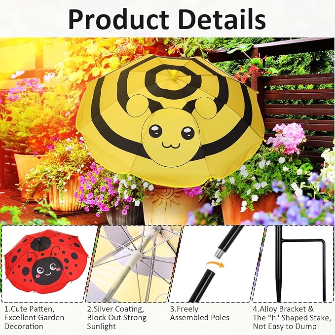 24. 5 Inch Plant Umbrellas for Outdoor Plants Garden Umbrella Shade for Potted Plant, Garden Bed Flower Pot Provide Shade to ‌defend Blazing Sun