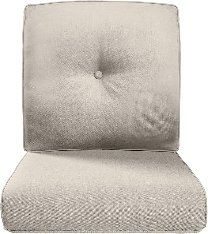 Belord Luxury 4" Thick Outdoor Cushion Set - 22 x24 Inch 28D Sponge Filling Fade-Resistant Chair Cushion, Spill Proof Removable Patio Furniture Replacement Cushions for Sofa Bench Swing - Beige