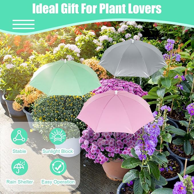 Plant Umbrellas for Outdoor Plants, 24" Garden Plant Umbrella Sun Shade Cover for Potted Plants, Garden Beds and Flower Pots, Provide Sun Protection to ‌Shield Plants from UV Rays Block Blazing Sun
