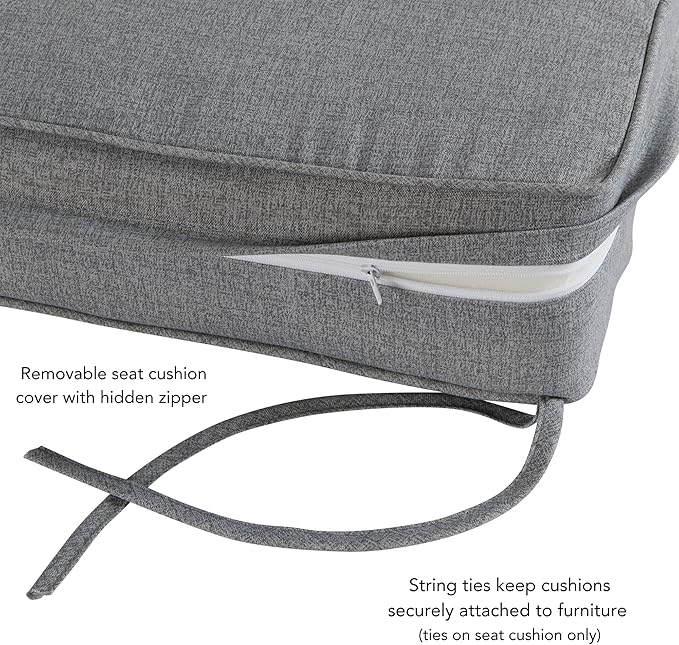 Greendale Home Fashions 2-Piece Outdoor Deep Seat Cushion Set, Cement