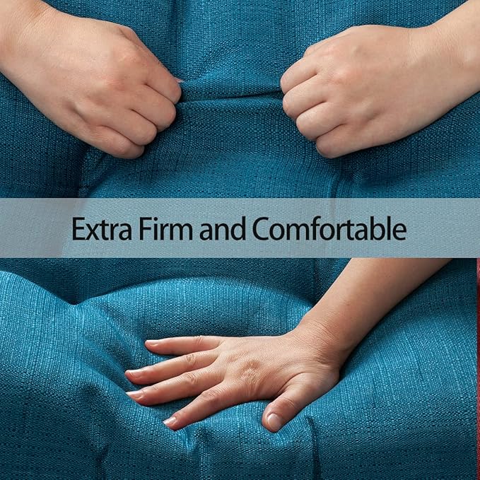 FUNHOME Outdoor Bench Cushion 48 x18 inch with Non-Slip Grips,Water Resistant Porch Swing Cushion,Bench Pillow Pads,Tufted Cushions for Patio Garden Furniture,48" Seat Cushions(Light Blue)