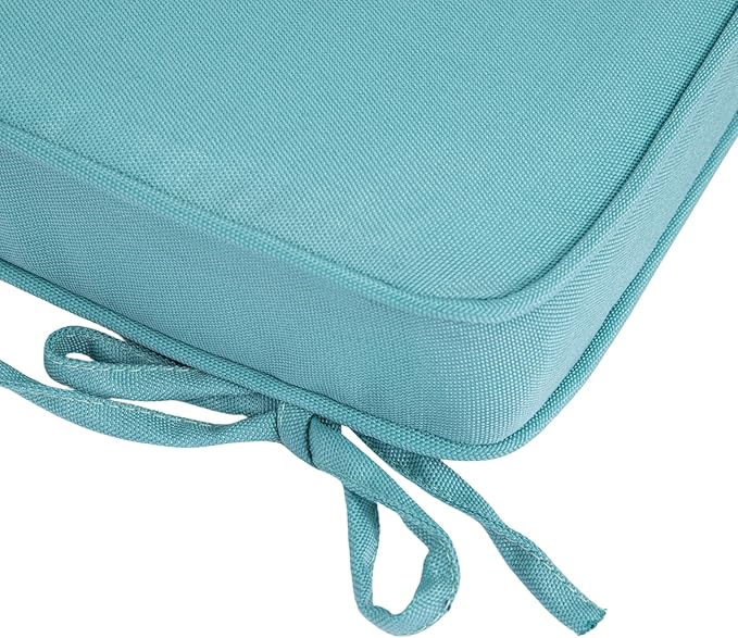 Outdoor Chair Cushions 18x18 Inch,Set of 2,Water Resistant Chair Pads with Ties,Square Seat Cushion 18"x18"x2.5",Patio Chair Cushion for Garden,Backyard Furniture(Teal)