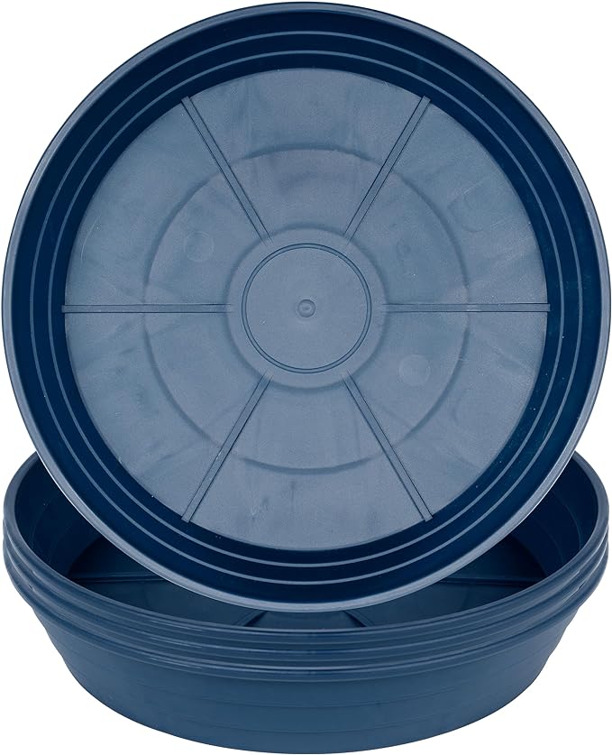 Plant Saucer 14 Inch 4 Pack 6 8 10 12 14 16 18 20 25, Plastic Plant Trays for Pots，Extra-Deep Plant Water Dray Tray, Bird Bath Bowl, Heavy Flower Plant Saucers Indoors and Outdoor No Holes