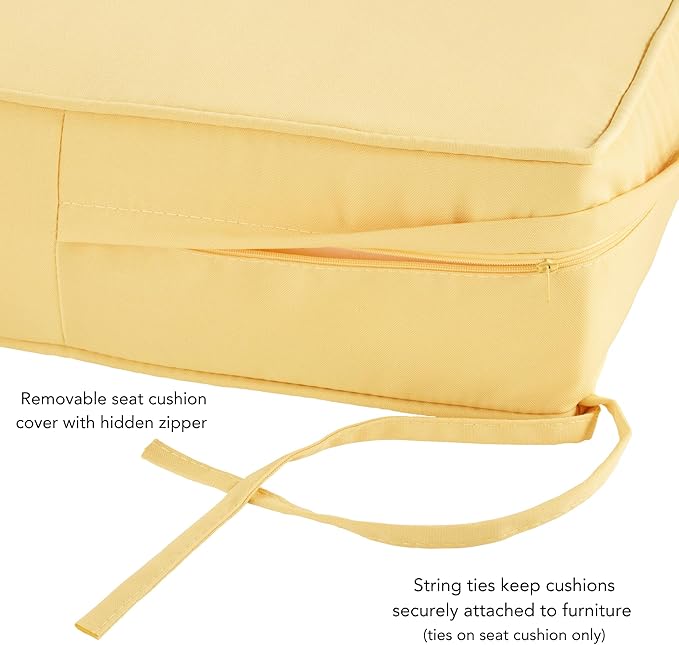 Greendale Home Fashions Outdoor 2-Piece Deep Seat Cushion Set, Sunburst, 25 x 25 inches, 28 x 22 inches