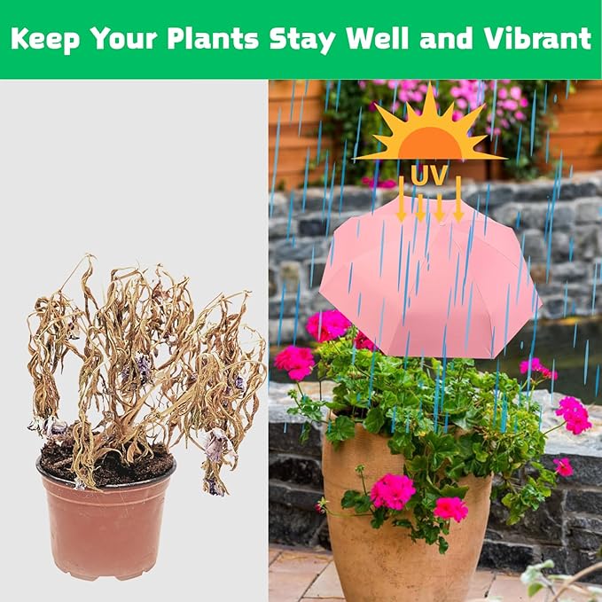 Plant Umbrellas for Outdoor Plants, Garden Umbrella Shade for Potted Plants and Garden Beds, Defend Plants From Blazing Sun and Rain with Adjustable Angle