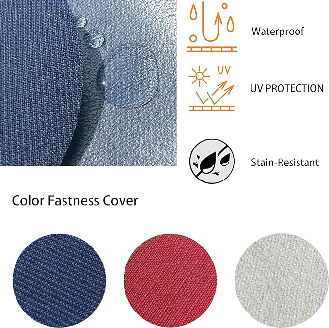 Goodgoods 20"x42" Outdoor Dining Chair cushion Set of 1 patio furniture cushion Resilient Foam Filling Water-Proof Stain-Resistant UV Resistant Weather Resistant Chairs Couch Sofa Upholstery Navy Blue