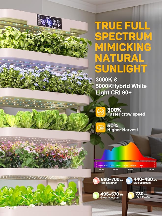 Large Hydroponics Growing System, 148-Pod Vertical Indoor Garden, Hydroponic Tower with Full-Spectrum Grow Lights, Ultra-Quiet Pump, Dual Water Tanks, 30-Day Self-Managed for Home & Commercial