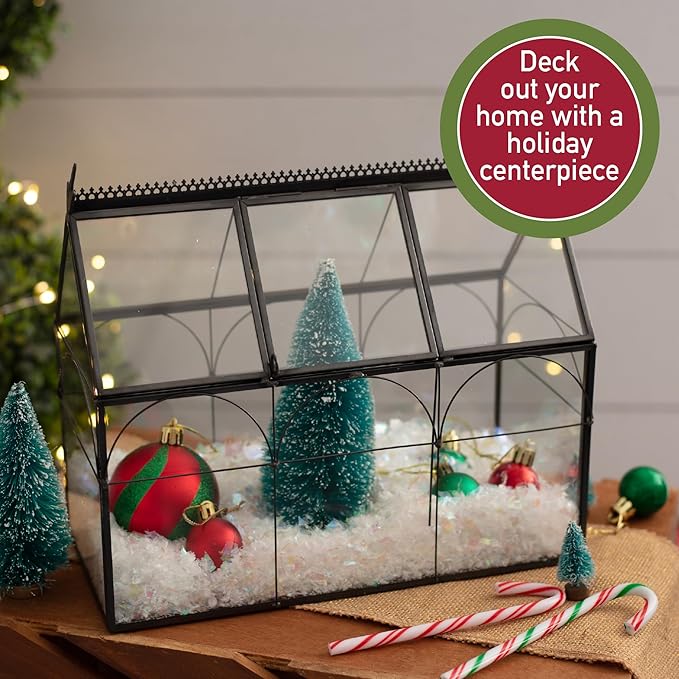 D'Eco Glass Greenhouse Centerpiece (10x4.5x9) - Valentine's Day Home Decor - Tabletop Geometric Planter Terrarium - Fill with Succulents, Moss, Roses, Chocolates - Valentines Gift for Plant Lovers