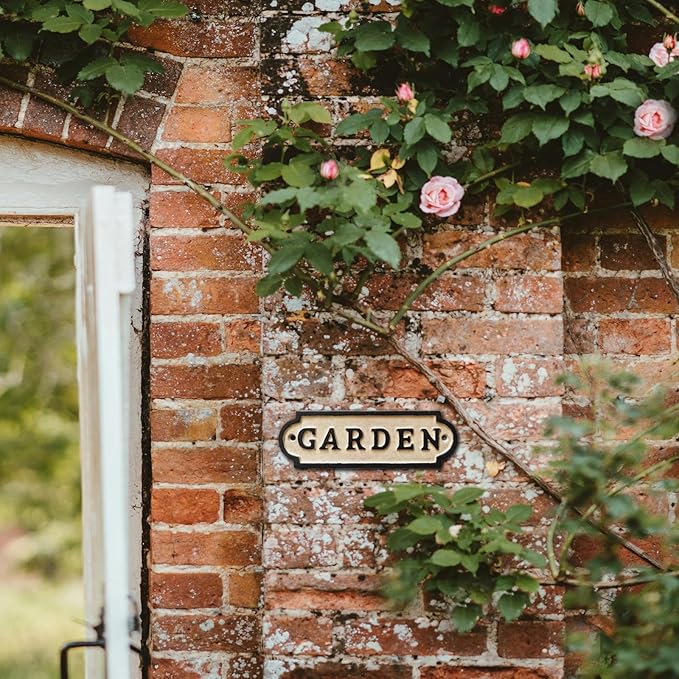 Vintage Iron Garden Signs - Retro Style Decorations for Yard, Porch, and Farmhouse -Garden Decor for Outside