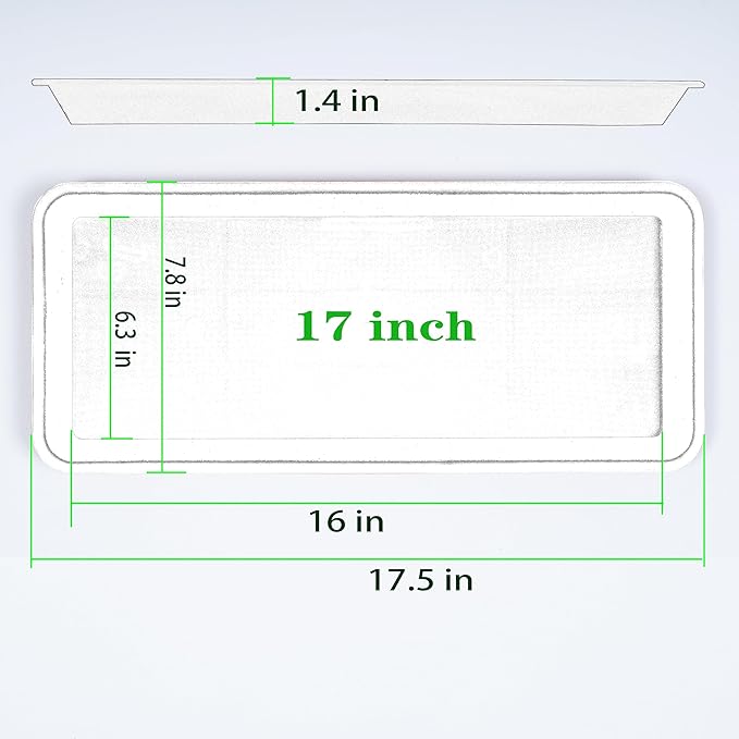 2 Pack of Plastic Plant Tray Saucer Rectangular 17 18 inch, Planter Trays Saucers for Indoors Outdoor, Plant Water Drip Tray for Flower Pot Planter, Windowsill Trays (7.8 X 17.5'', Clear)